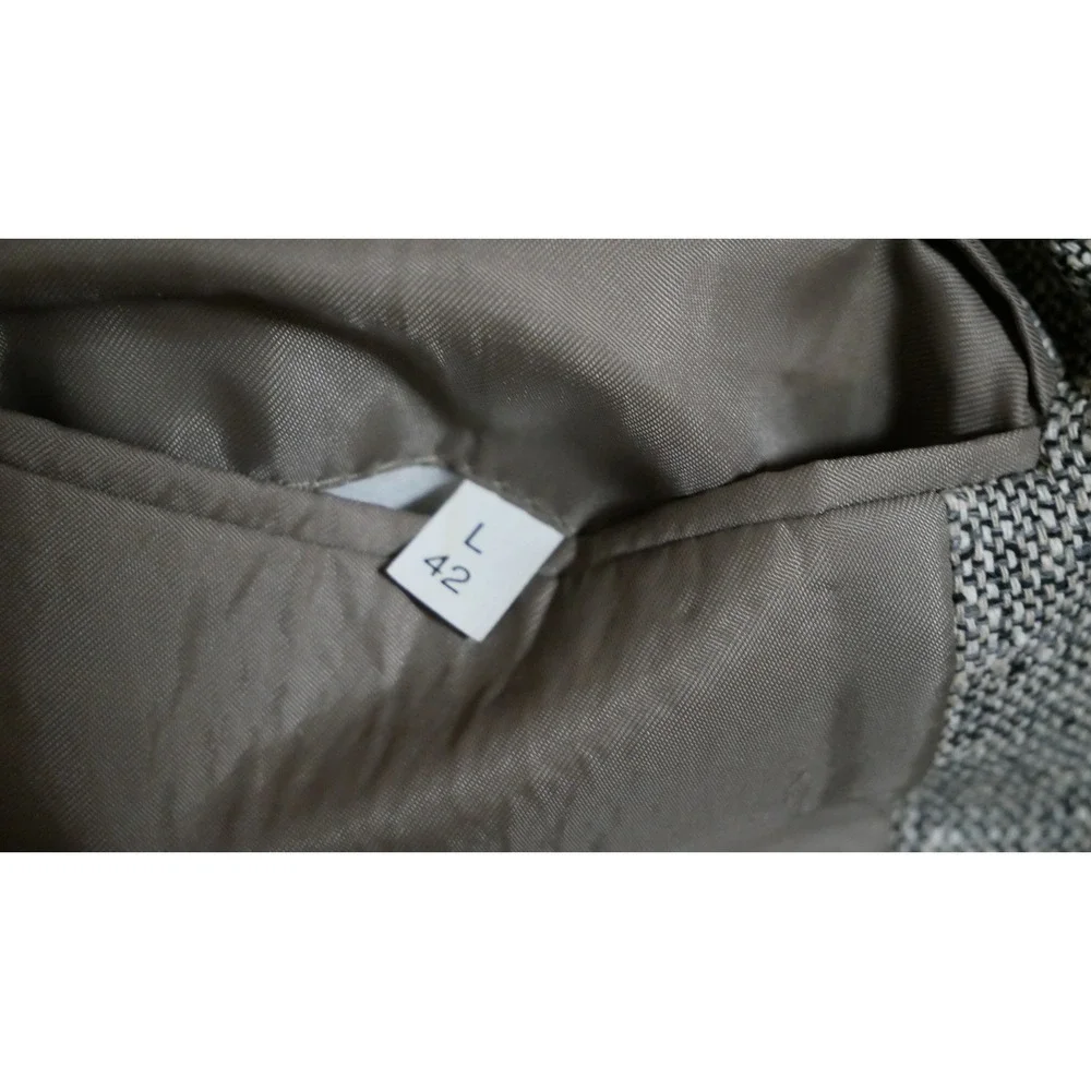 Bert Pulitzer Mens‎ 42L Silk Blazer Sport Coat Grey Salt Pepper Tweed 2 Button